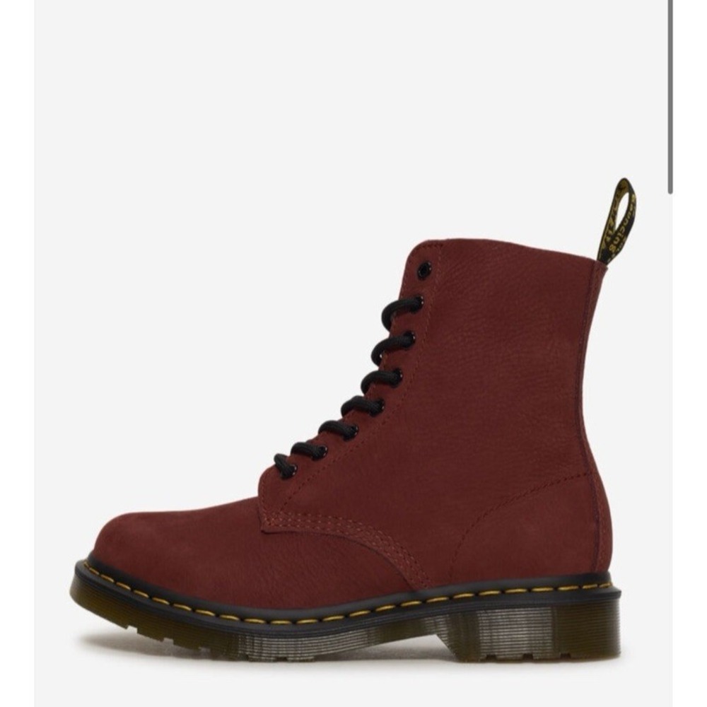 DR. MARTENS Pascal Combat Boots  Cherry Red Glitter Size 8 Grunge Twee Goth